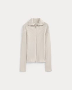 Alternative view of Full-Zip Ribbed Jacket in Everyday Cotton | Canvas