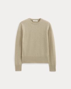 Alternative view of Cashmere Slim Crew Sweater | Heather Light Camel