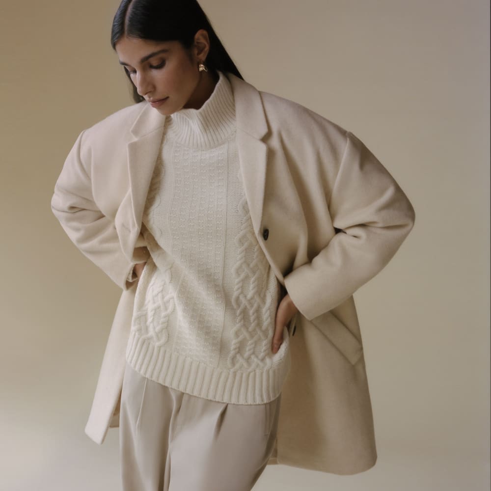 The Italian ReWool® Cocoon Coat | Cream - Image 4