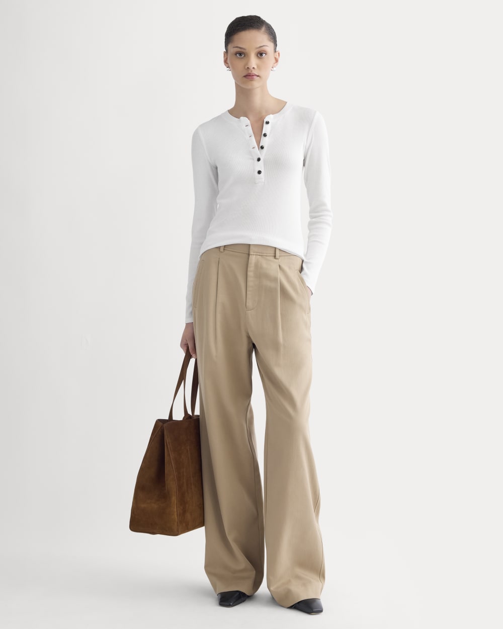 The Luxe Rib Henley | White - Image 3