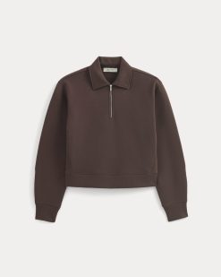 Alternative view of Luxe Fleece Zip Polo | Dark Chocolate