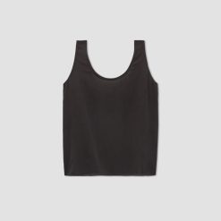 Alternative view of The Scoop Tank in Washable Silk | Black