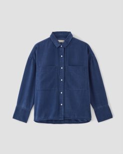 Alternative view of The Boxy Overshirt in Buttersoft | Bellwether Blue