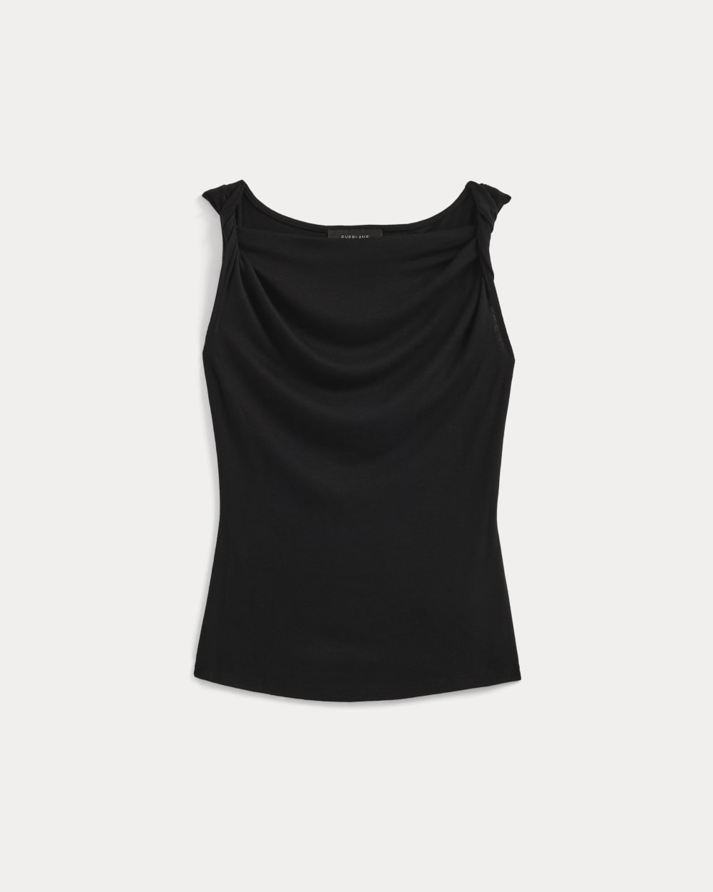 Cowl Neck Twist Tank in Butterluxe | Black - Image 2