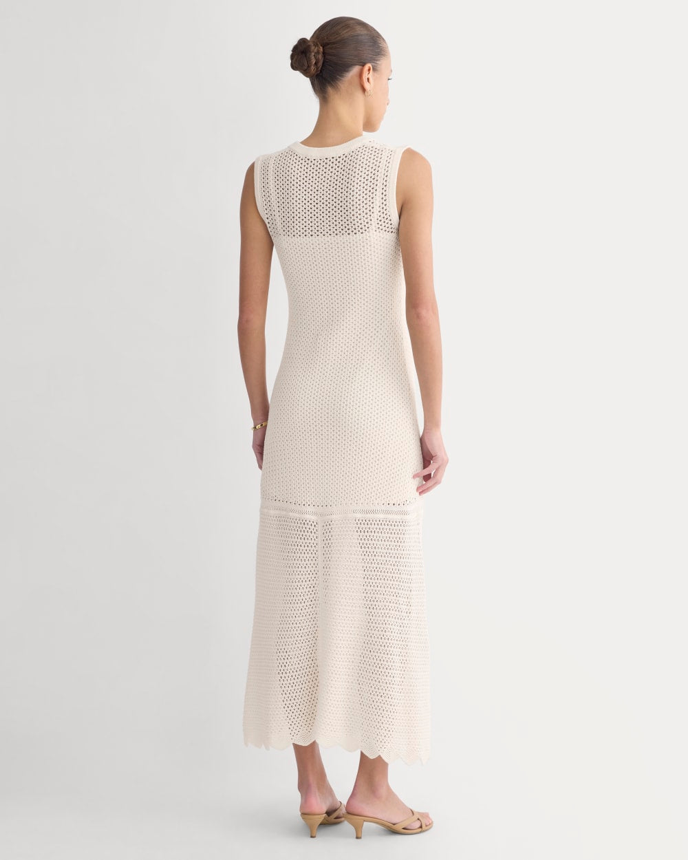 Lace Knit Maxi Sweater Dress | Bone - Image 4