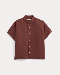 Alternative view of The Boxy Shirt in Linen | Henna Red