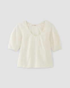 Alternative view of The Scoop Top in Linen | Bone