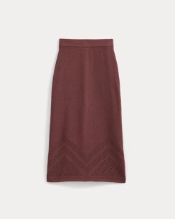 Alternative view of Lace-Knit Maxi Skirt | Henna Red