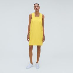 Alternative view of The Cross-Back Apron Mini Dress | Lemon