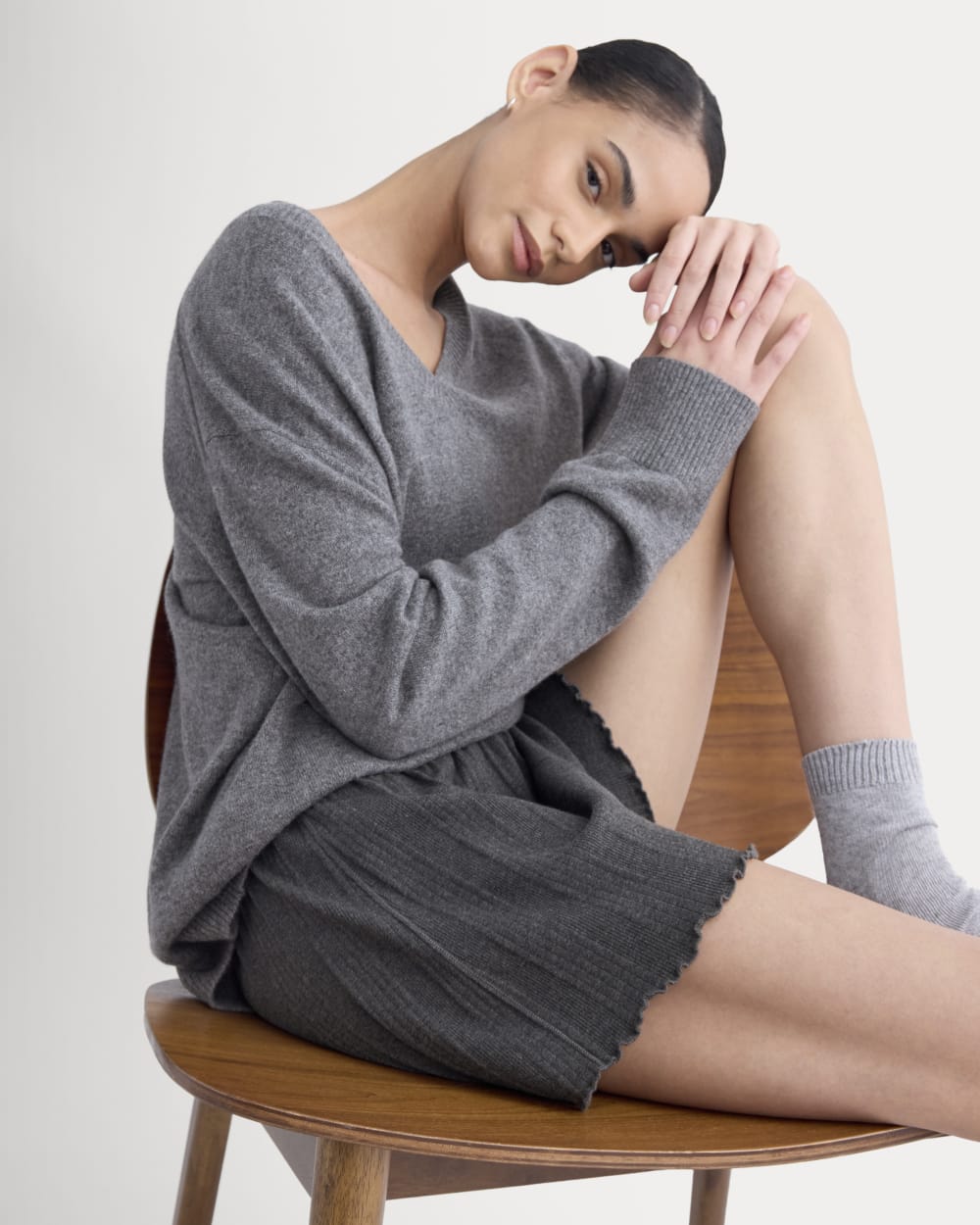 Lounge Rib Short | Heathered Soot - Image 4