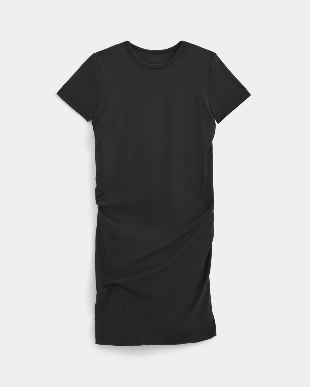 Twisted Short-Sleeve Crew Dress | Black - Image 2
