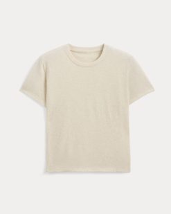 Alternative view of The Box-Cut Tee in Essential Cotton | Heathered Oat | No Pocket