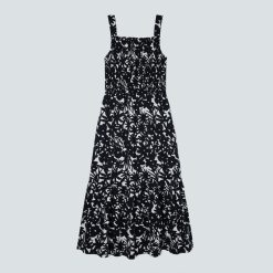 The Smock Dress | Black / Canvas Floral