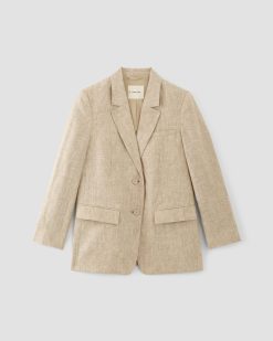Alternative view of The Oversized Blazer in Linen | Cornstalk Chambray