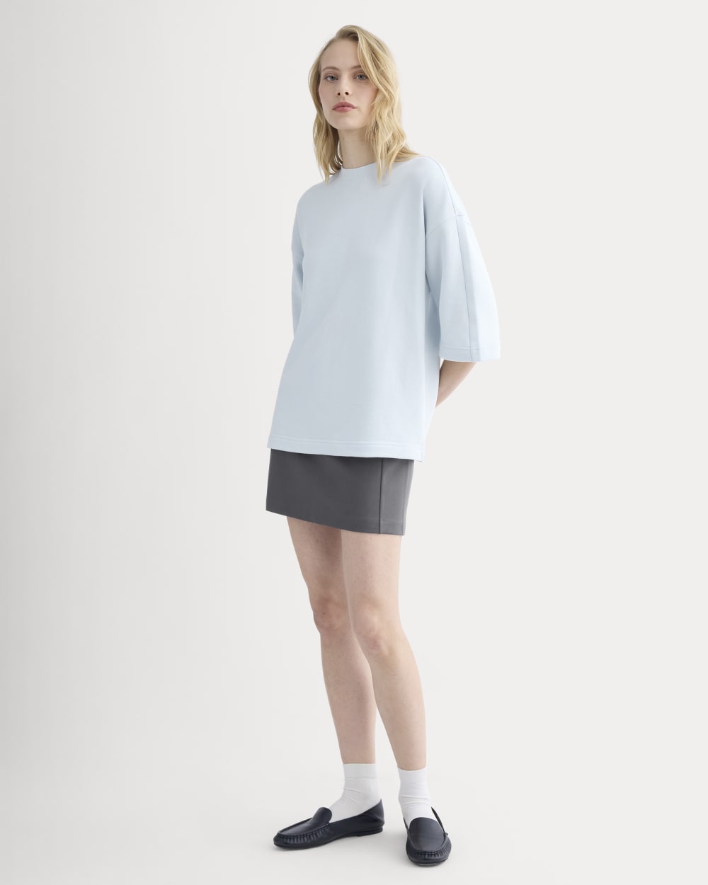 Lightweight Terry Oversized Tee | Skywriting - Image 4