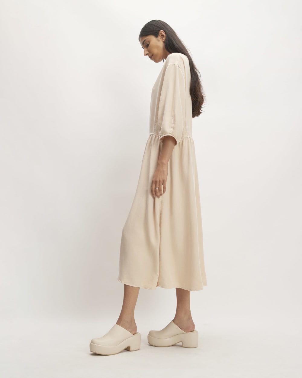 The TENCEL™ Puff-Sleeve Dress | Whisper Pink - Image 4