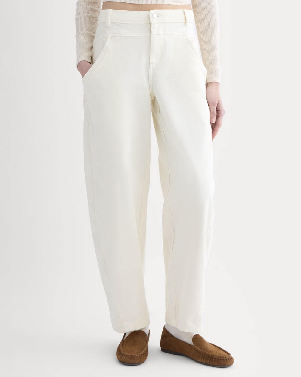 Double-Stitch Barrel Pant | Bone - Image 4