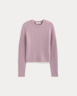 Alternative view of Mix Ribbed Crew in Cashmere | Lilac Crush