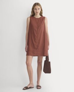 The Shift Dress in Stretch Linen | Henna Red