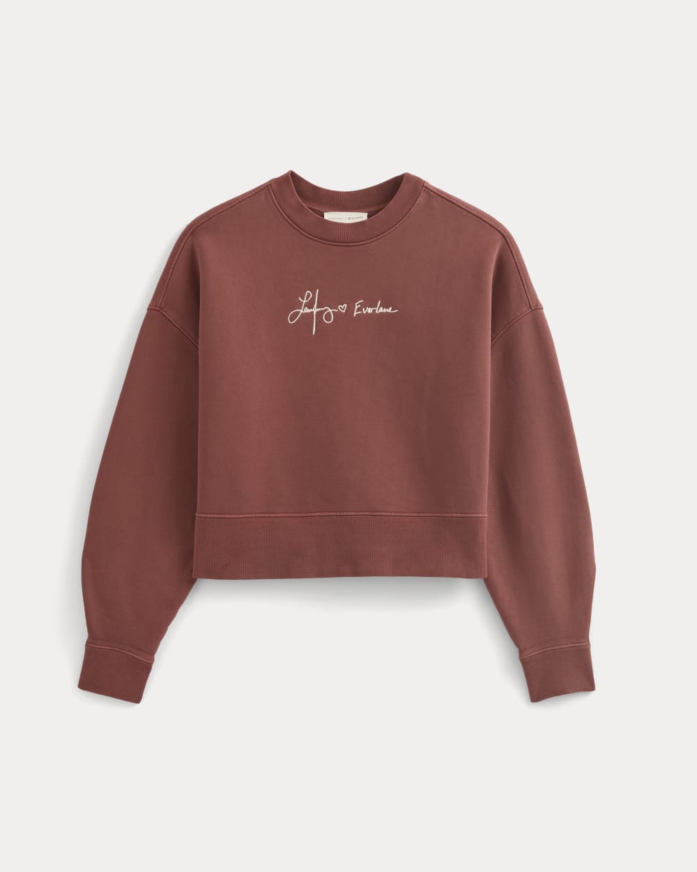 Everlane x The Laufey Foundation Cropped Sweatshirt | Dusty Red - Image 2
