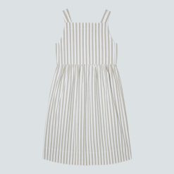 The Seersucker Midi Dress | Nutria / Off-White