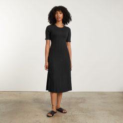 Alternative view of The Open Back Rib Dress | Black