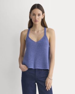 Racerback V-Neck Sweater | Blue Dusk
