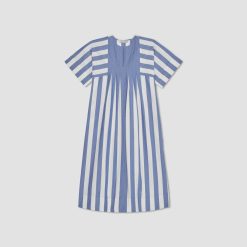 Alternative view of The Poplin Caftan Dress | Mazarine Blue / Bone