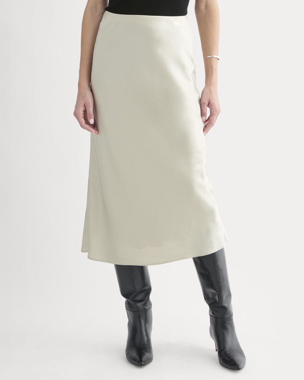 Slip Skirt in Silk Charmeuse | Peyote - Image 4