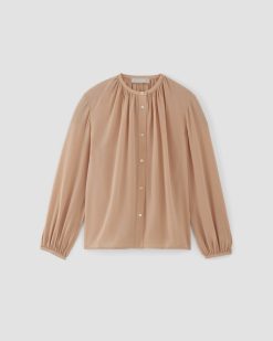 Alternative view of The Washable Clean Silk Shirred Blouse | Blush Pink