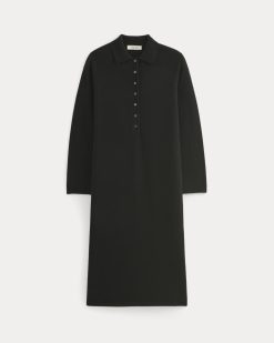 Alternative view of Cashmere Polo Midi Dress | Black