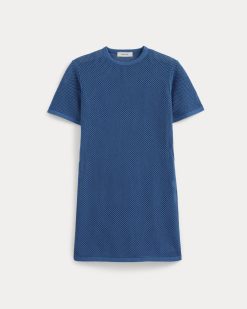 Alternative view of Mesh-Knit Short-Sleeve Dress | Imperial Blue