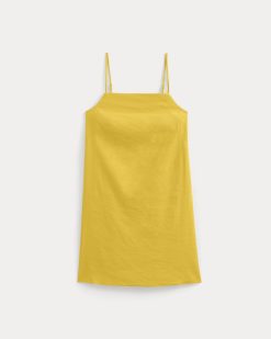 Alternative view of Mini Shift Dress in Stretch Linen | Passion Fruit