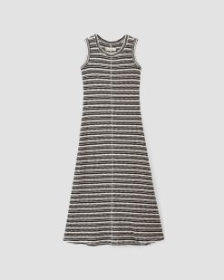 Alternative view of The Rib-Knit A-Line Tank Dress | Bone / Black