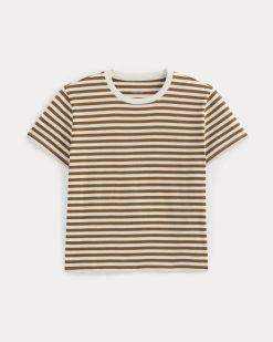 Alternative view of The Box-Cut Tee in Essential Cotton | Bone/Toffee | No Pocket