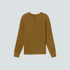 Alternative view of The Waffle Long-Sleeve Henley Tee | Tapenade