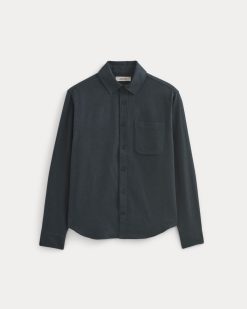 Alternative view of Brushed Flannel Shirt | Heathered Navy