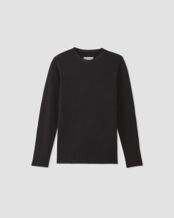 Alternative view of The Waffle Long-Sleeve Crew | Black