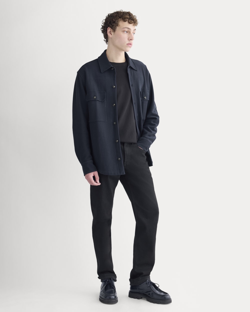 Relaxed Knit Utility Shirt | Navy - Image 5