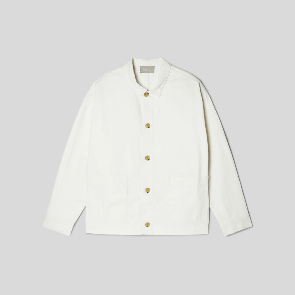 The Organic Cotton Herringbone Utility Jacket | Bone - Image 2