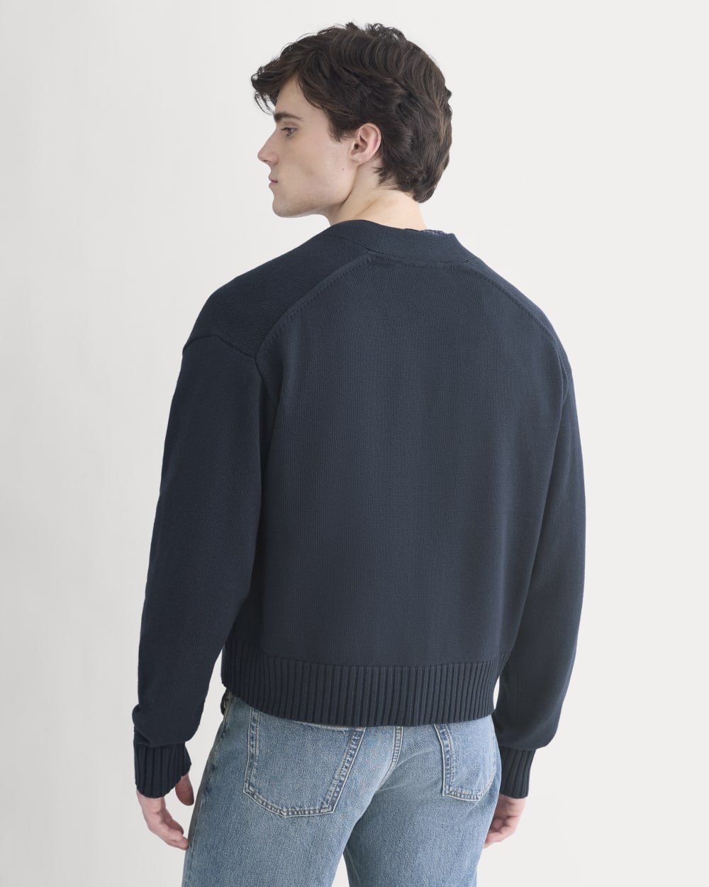 Cropped Cardigan in Everyday Cotton | Deep Navy - Image 5