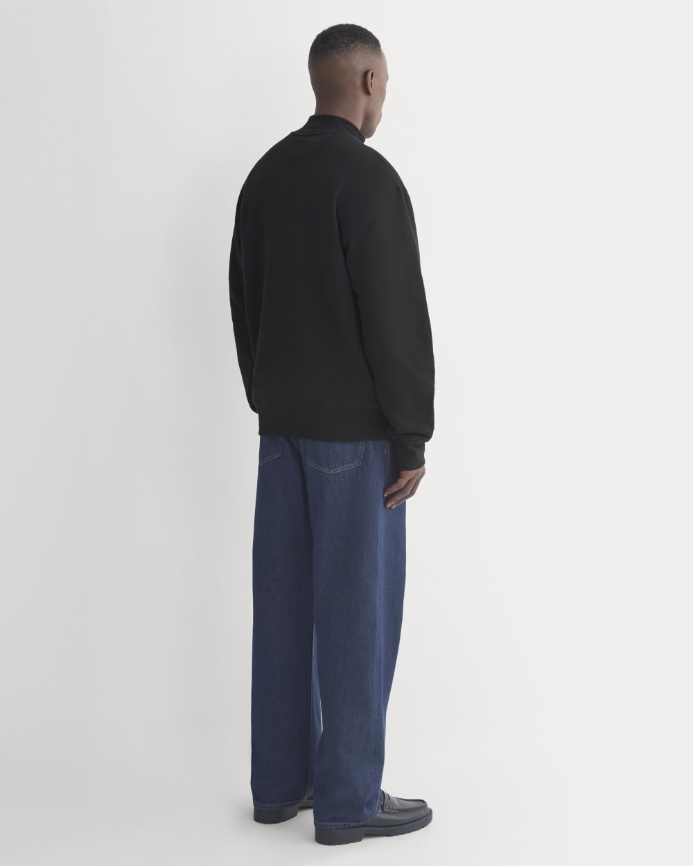 Lightweight Terry Zip Pullover | Black - Image 5