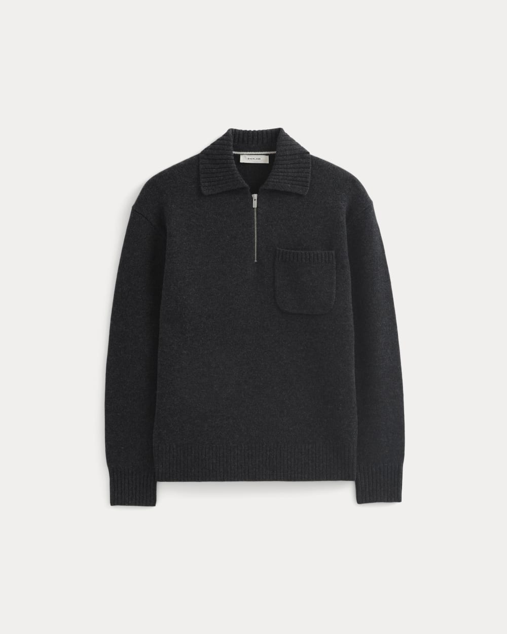 Luxe Merino Quarter-Zip Pullover | Heathered Black - Image 2