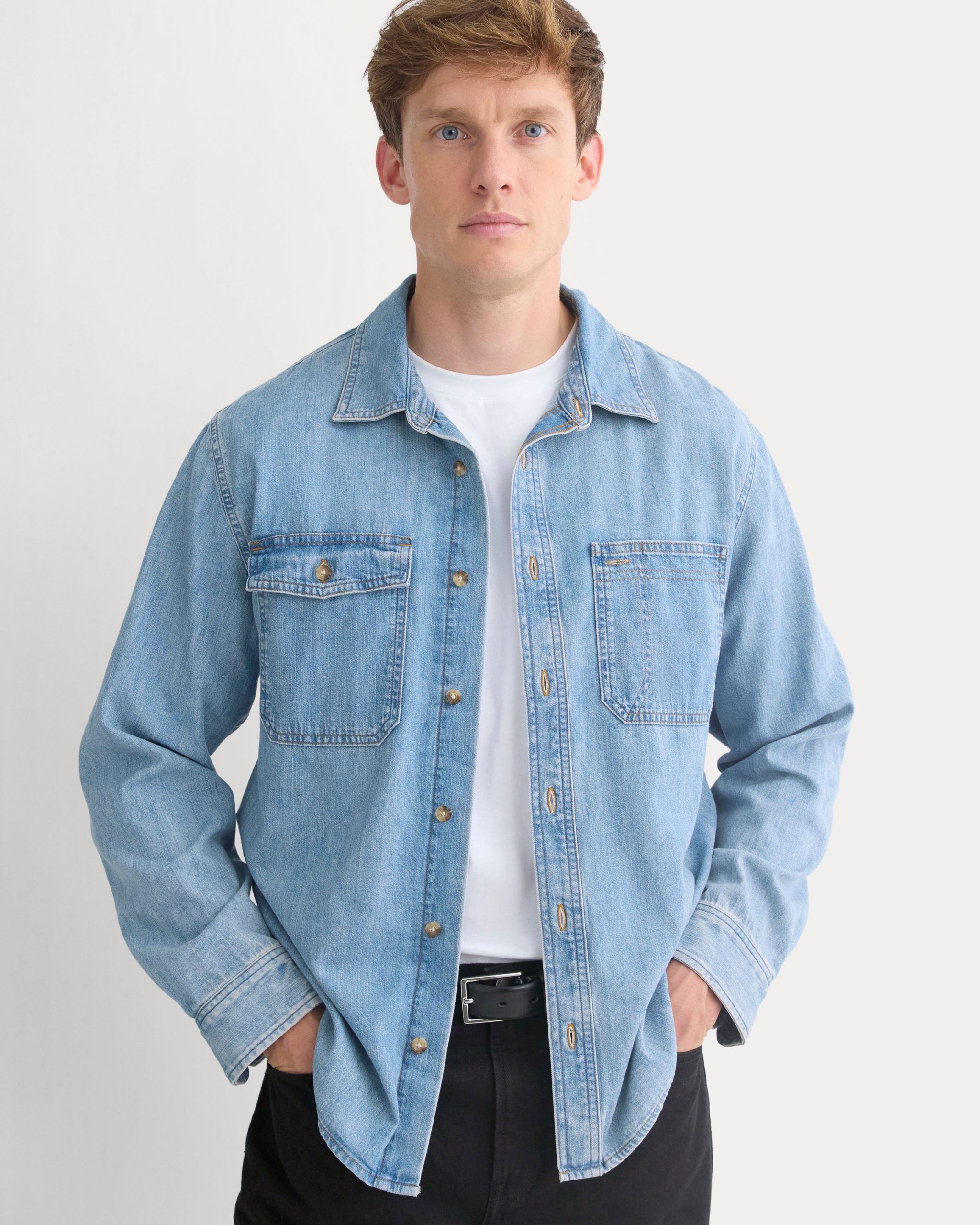 Denim Utility Shirt | Light Indigo - Image 3