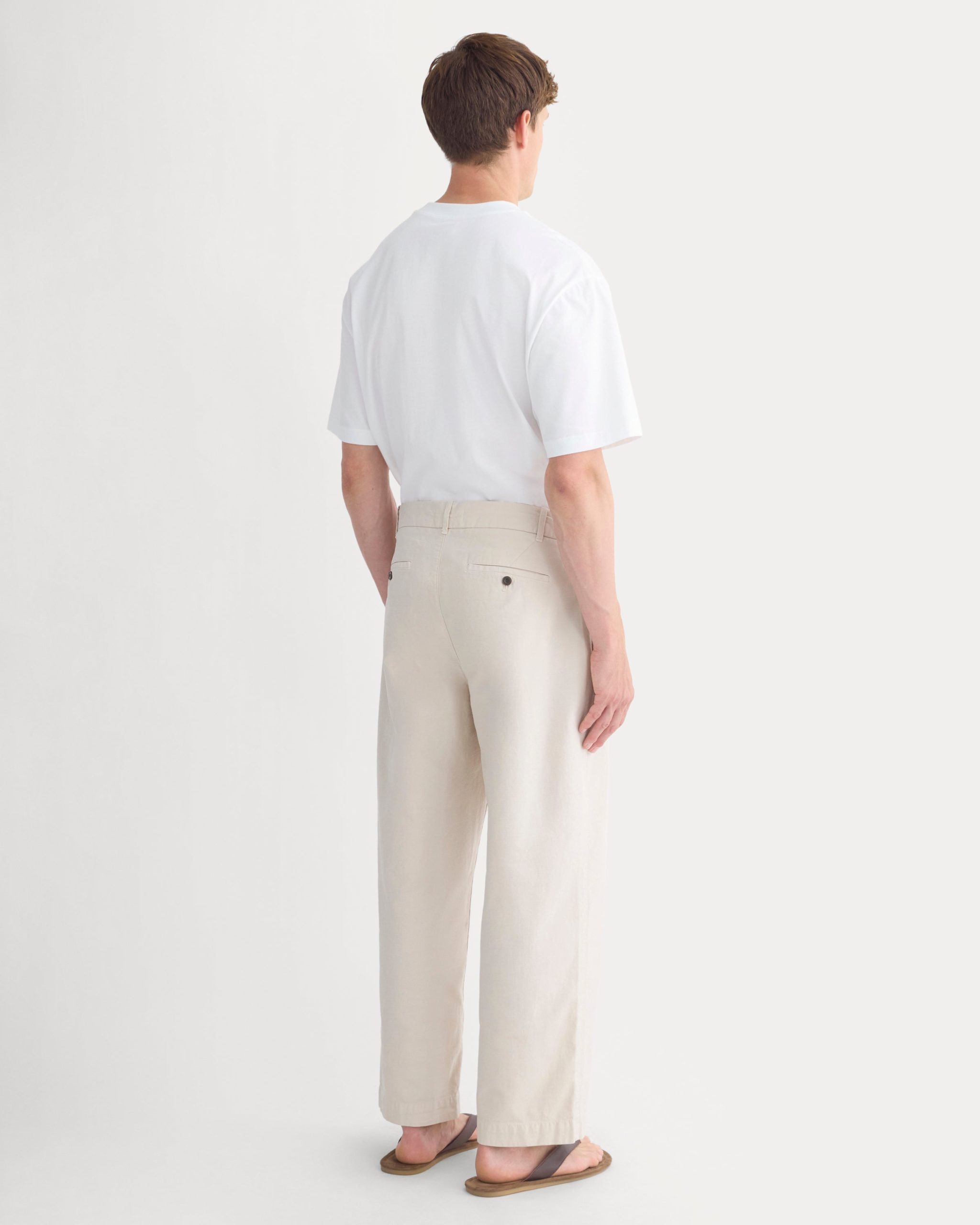 Cropped Slub Trouser | Peyote - Image 6