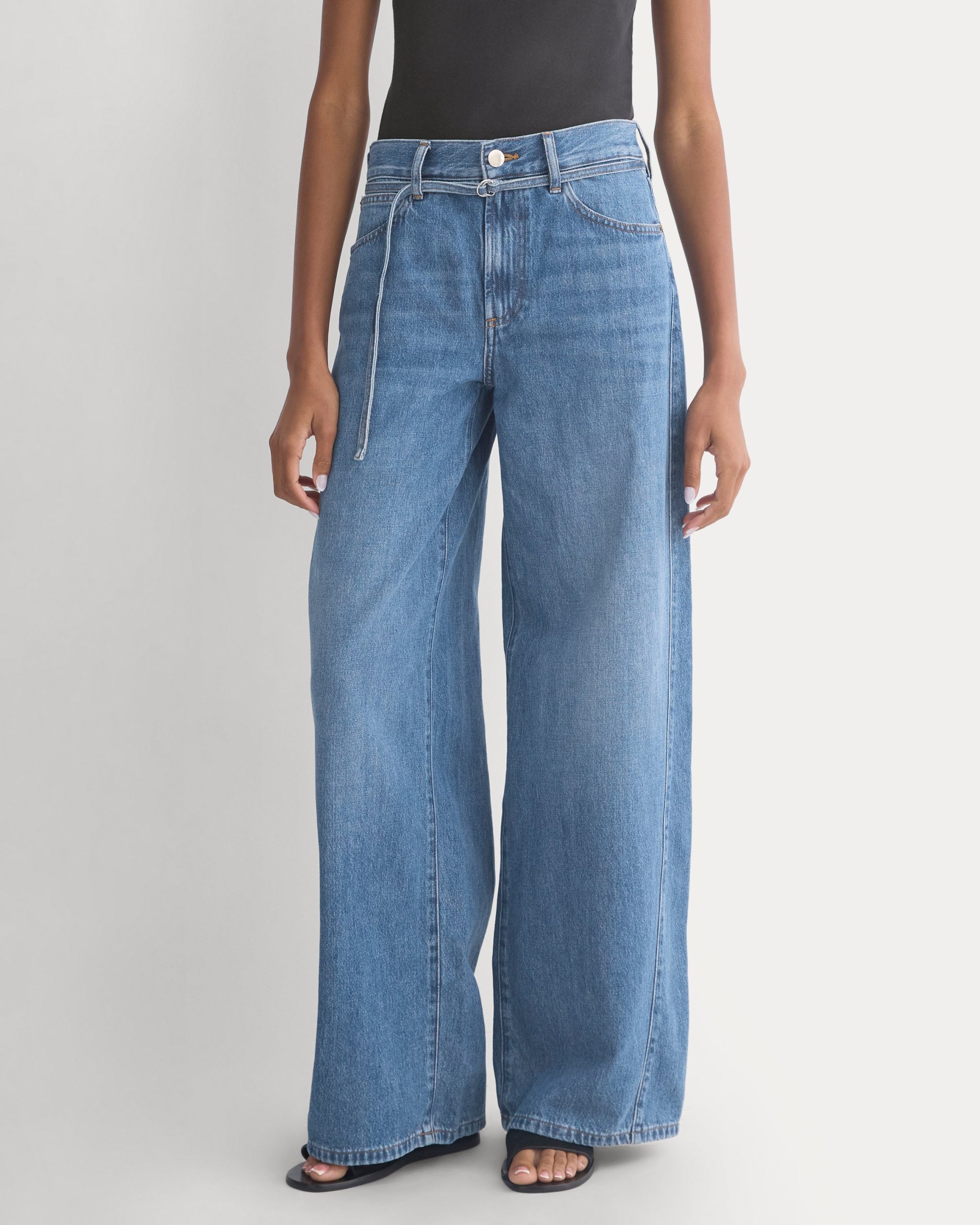 Lightweight Loose Wide-Leg Jean | Medium Indigo | Regular - Image 3