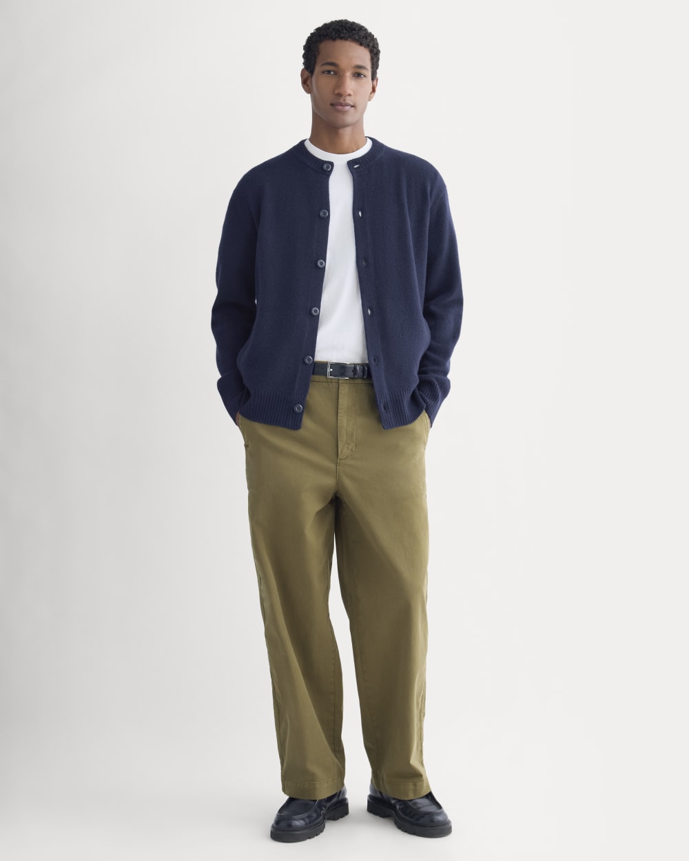Luxe Merino Crew Cardigan | Deep Navy - Image 3