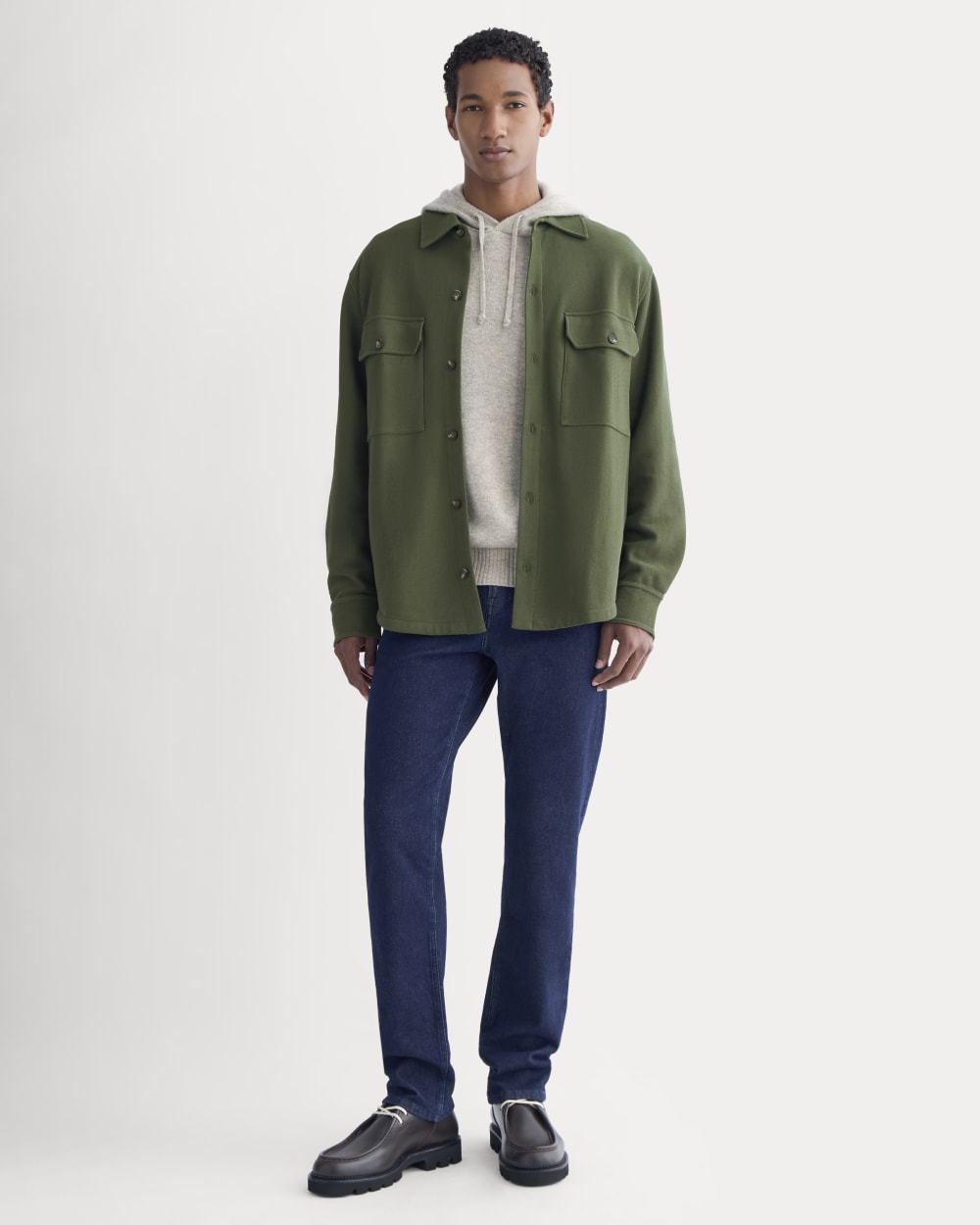 Relaxed Knit Utility Shirt | Dark Forest - Image 3