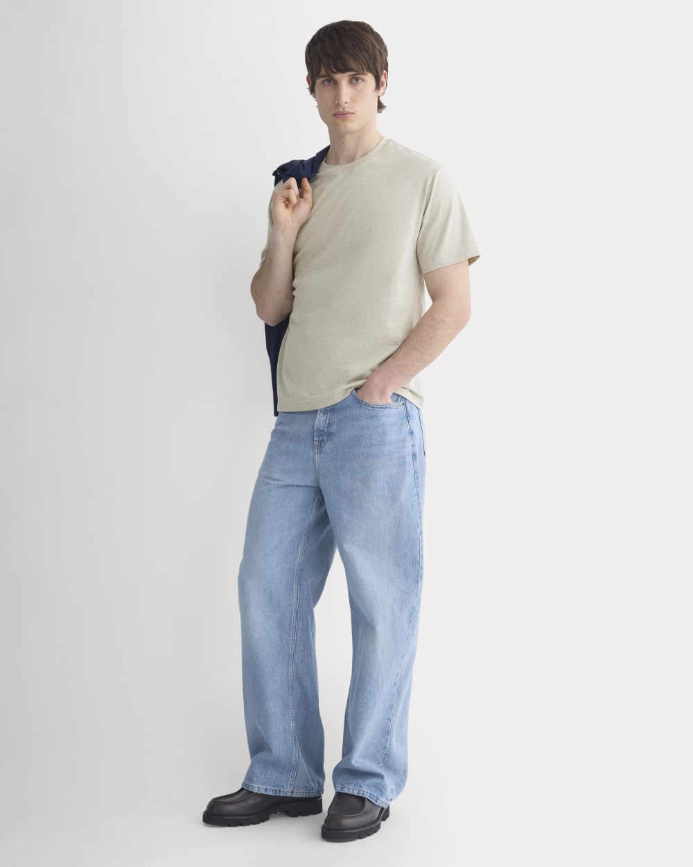 Archive Standard-Fit Cotton Crew | Heathered Oatmeal - Image 3