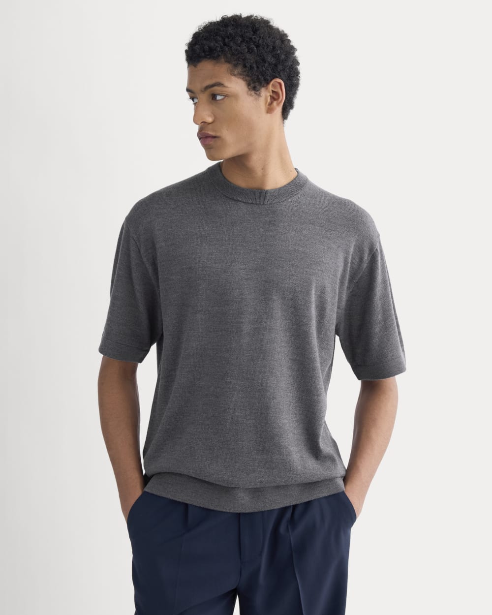 Ultrasoft Sweater Tee | Heather Mid Charcoal - Image 4